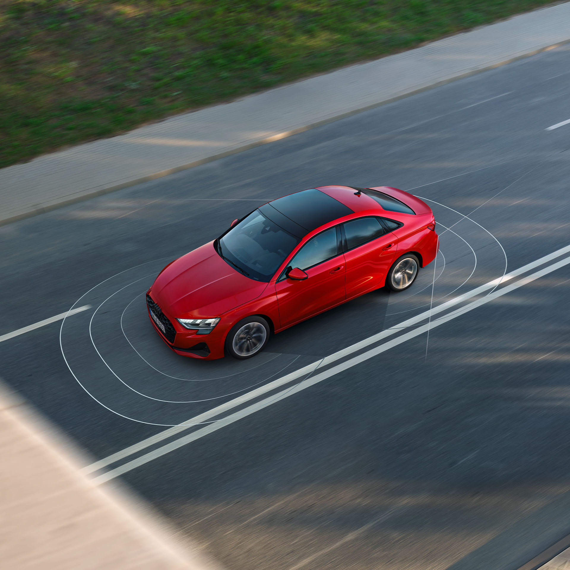 Opozorilo za menjavo voznega pasu Audi A3 limuzina