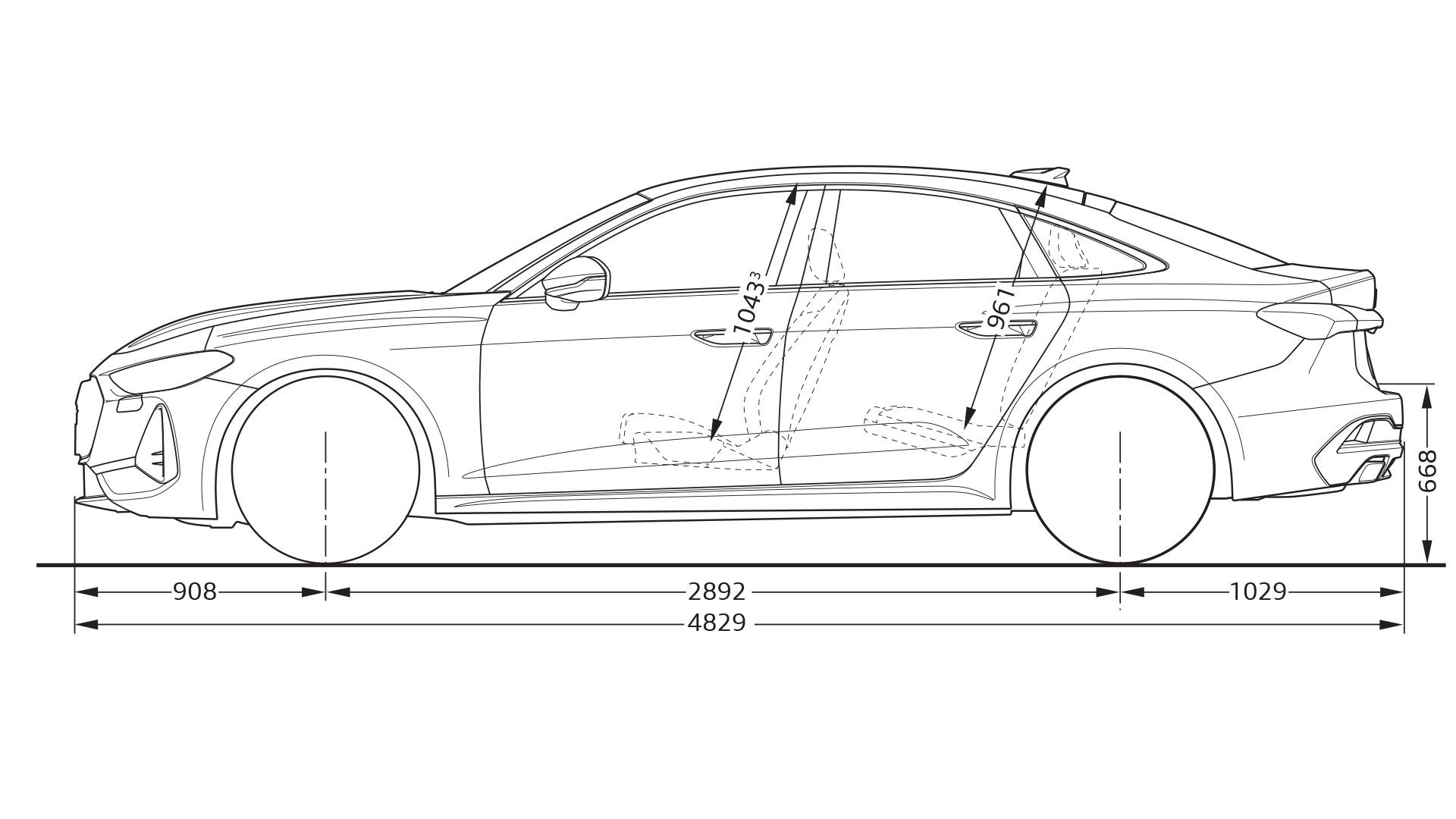 Audi A5 Limousine Abmessungen seitlich