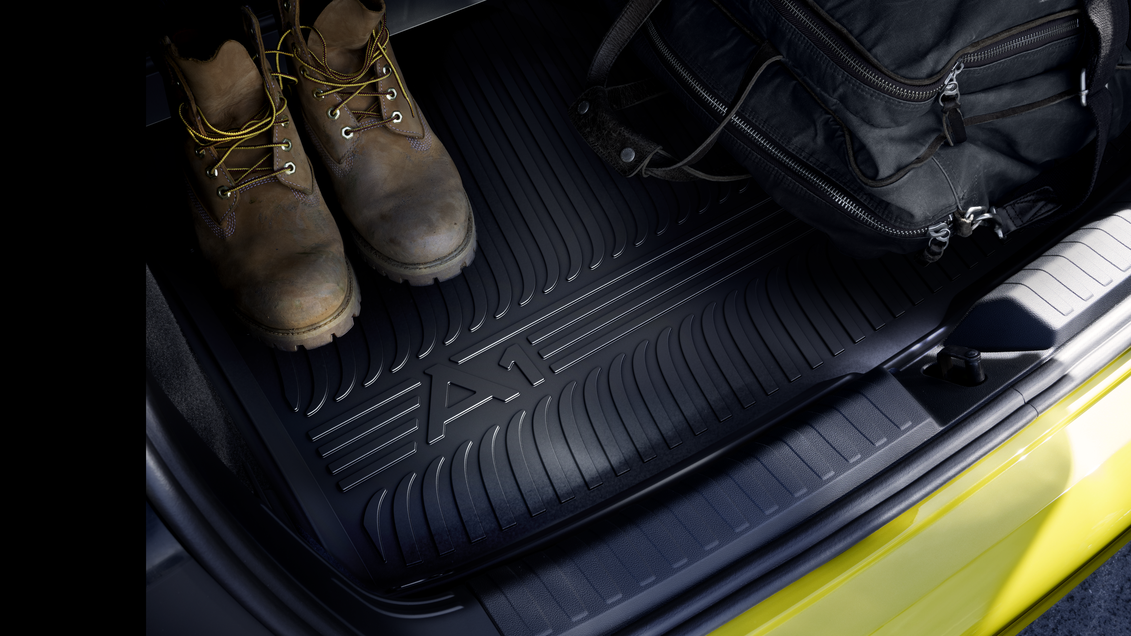  A1 Sportback interior detail All-weather floor mats Audi Genuine Accessories